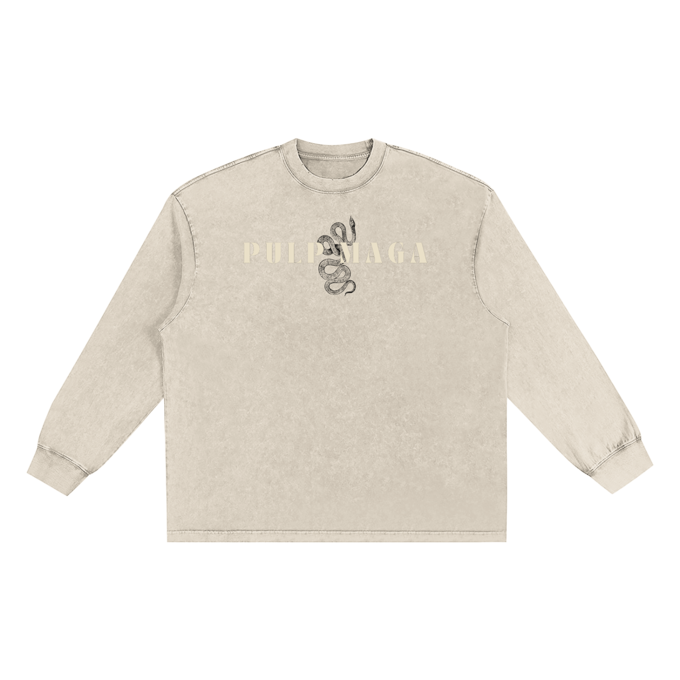 MUTED BEIGE STREETWEAR T-SHIRT WITH SIGNATURE MAGA LOGO FOR MAHA