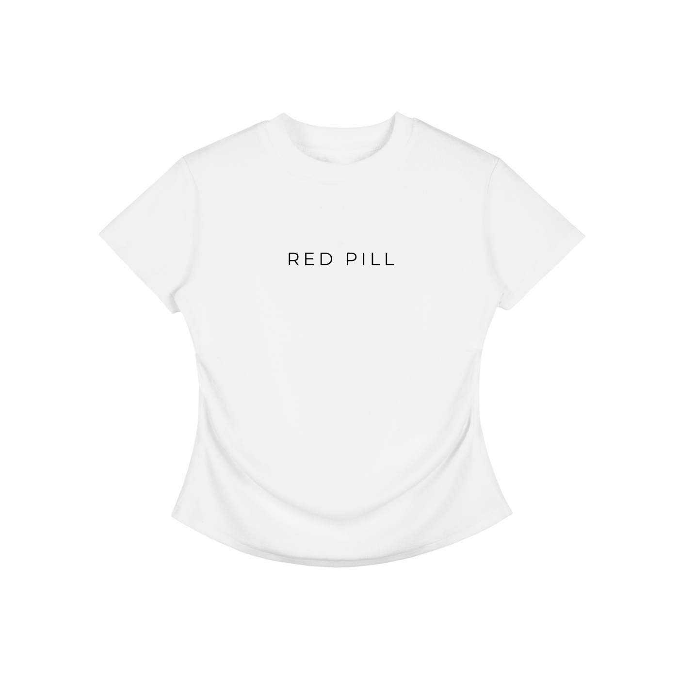 RED PILL - Vintage Ruched Bodycon Cotton Tee