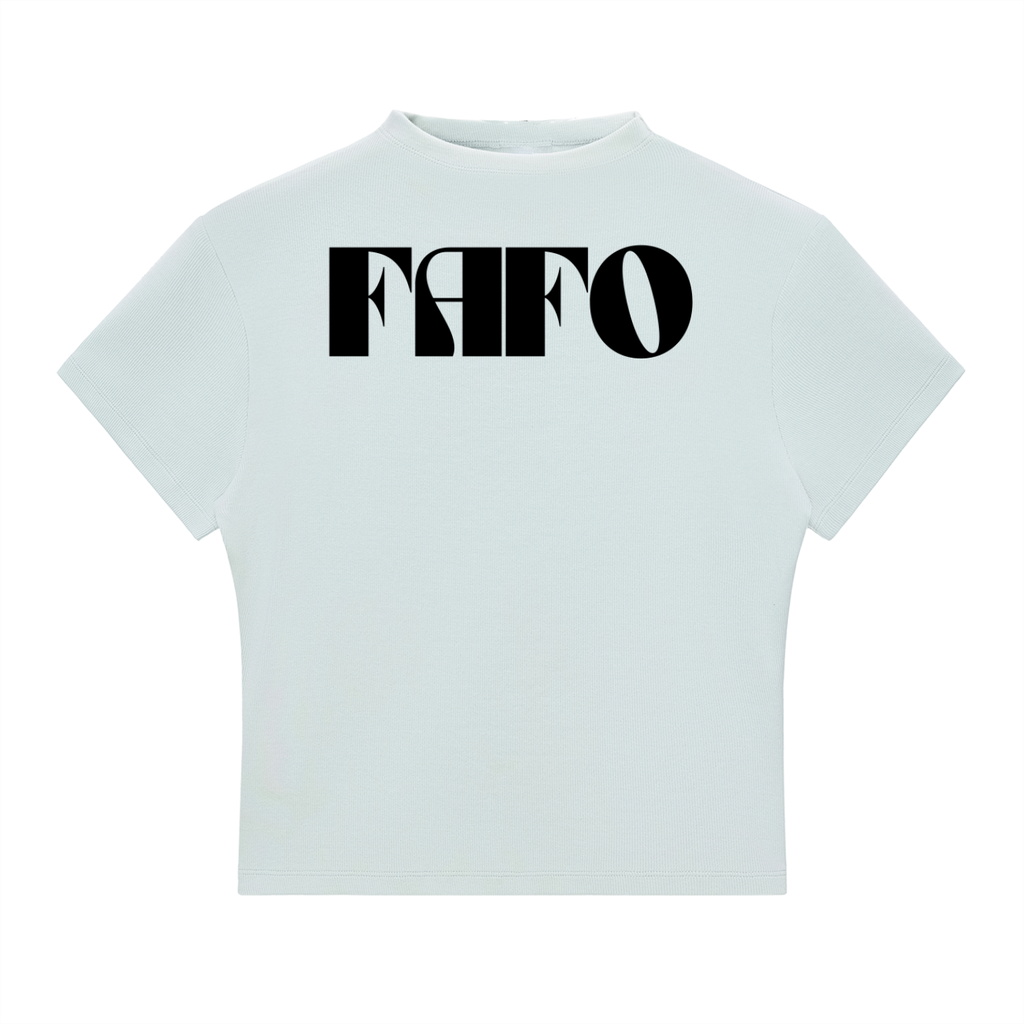 FAFO -  Slim Fit Mock Neck Baby Tee