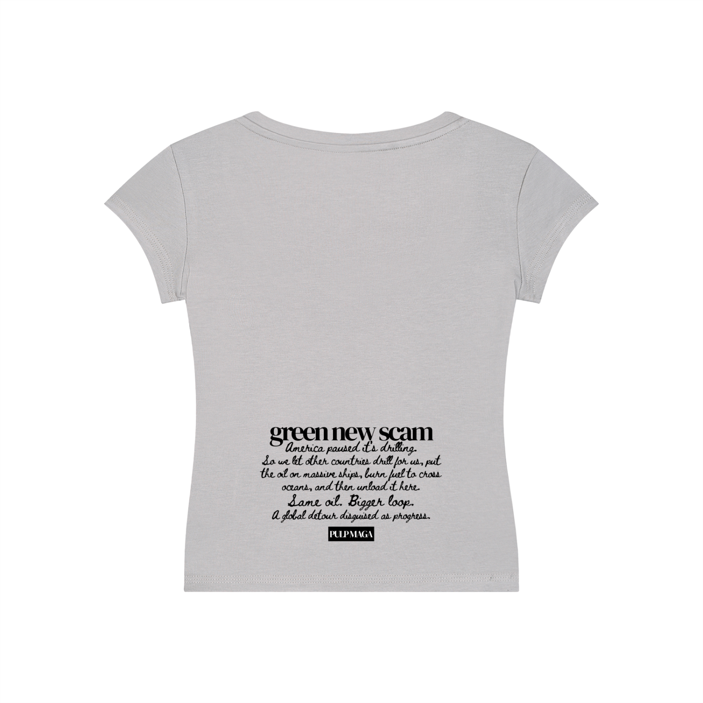 DRILL BABY DRILL - V-Neck Bodycon Baby Tee