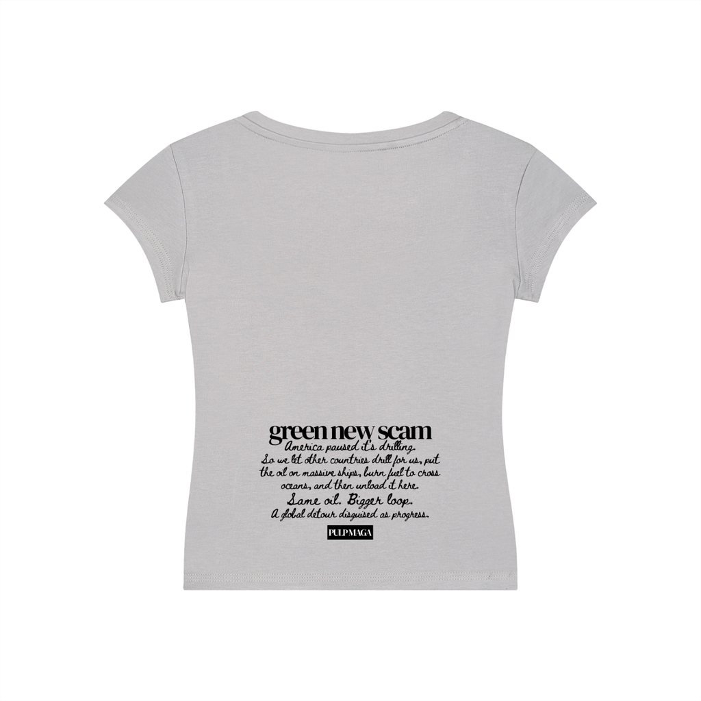 DRILL BABY DRILL - V-Neck Bodycon Baby Tee