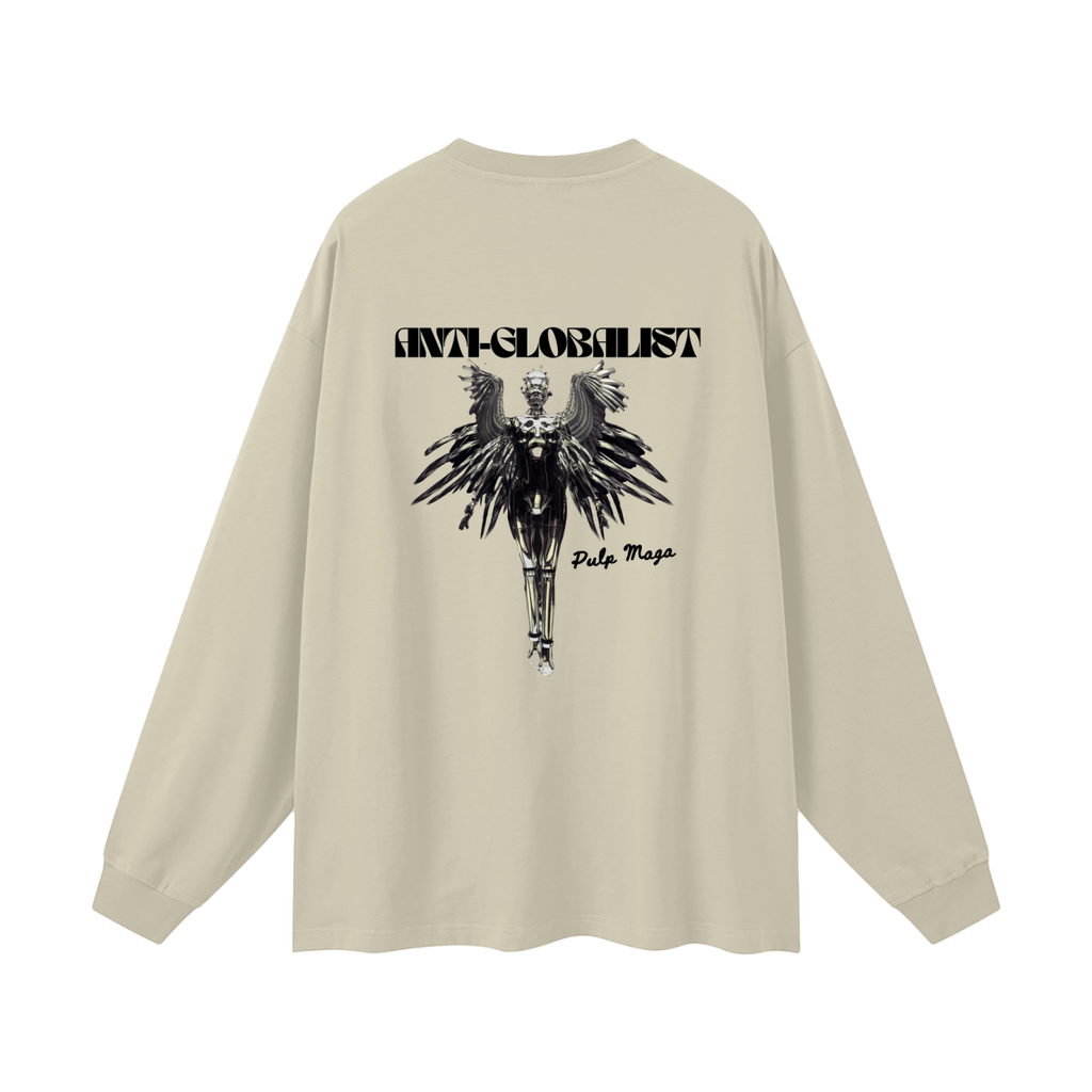 ANTI-GLOBALIST TECH-ANGEL - Oversized Streetwear Long Sleeve Tee
