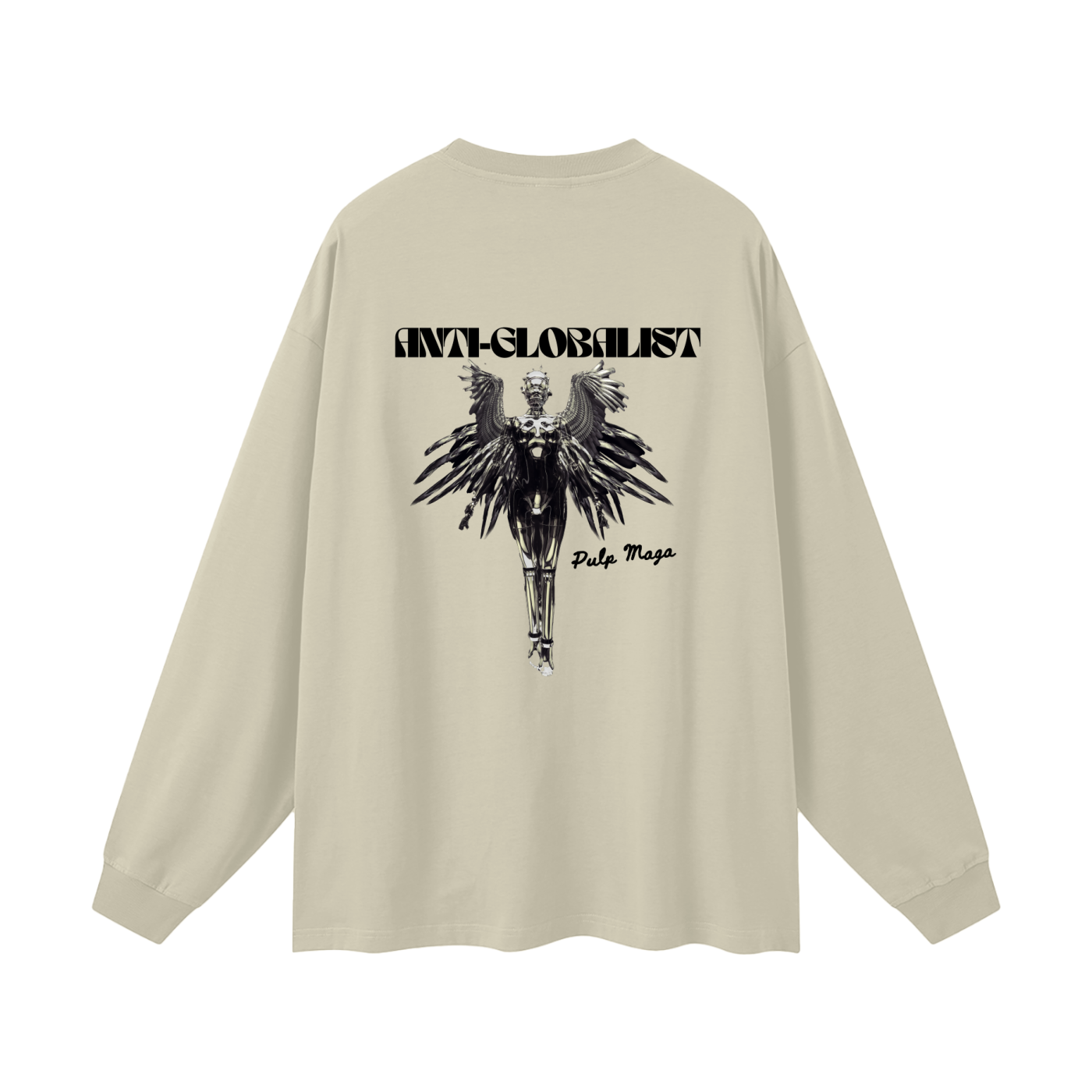 ANTI-GLOBALIST TECH-ANGEL - Oversized Streetwear Long Sleeve Tee