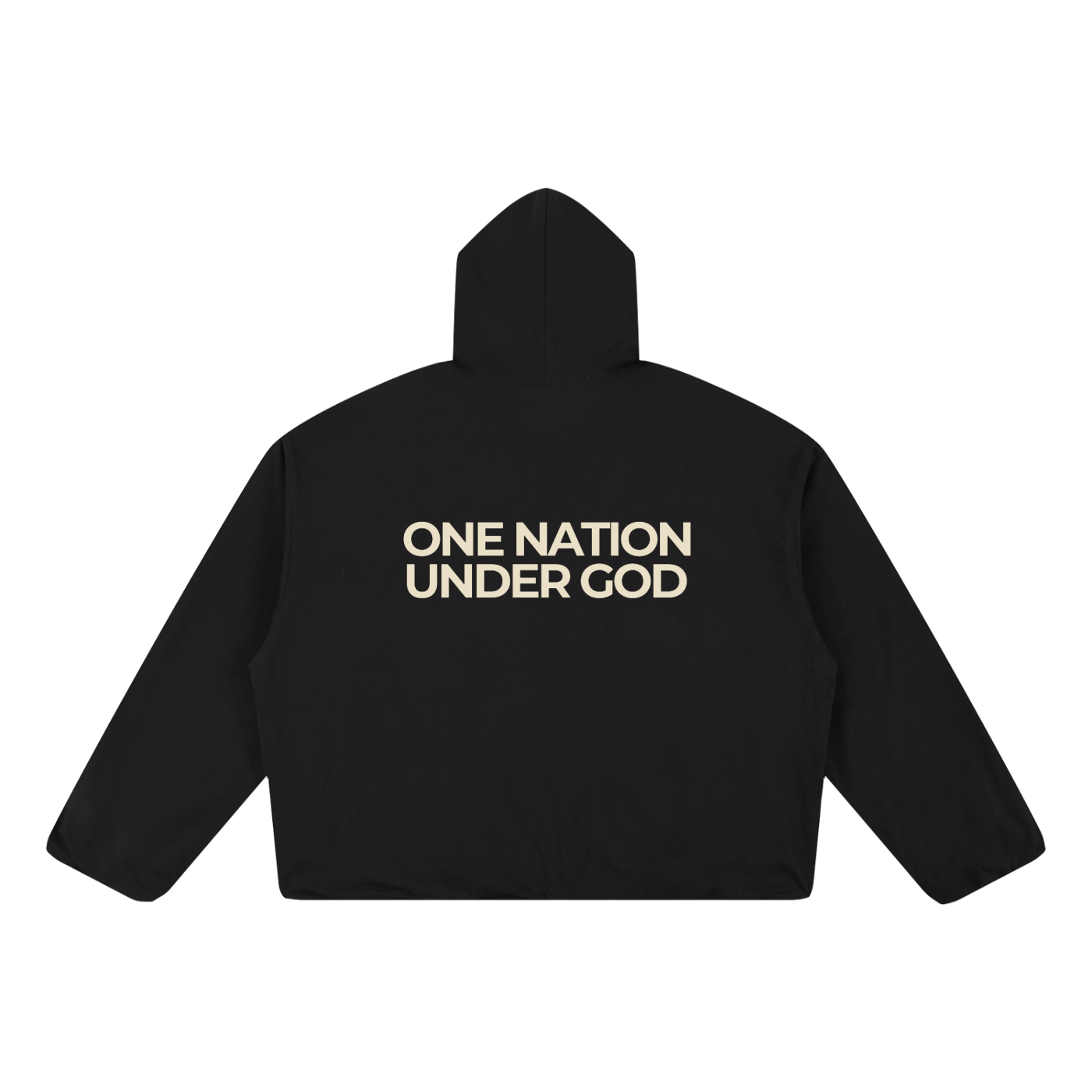 ONE NATION UNDER GOD - Boxy Gather-Hem Hoodie