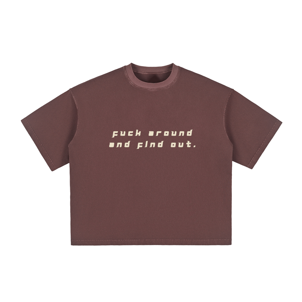 FUCK AROUND AND FIND OUT - Vintage Washed Boxy T-Shirt