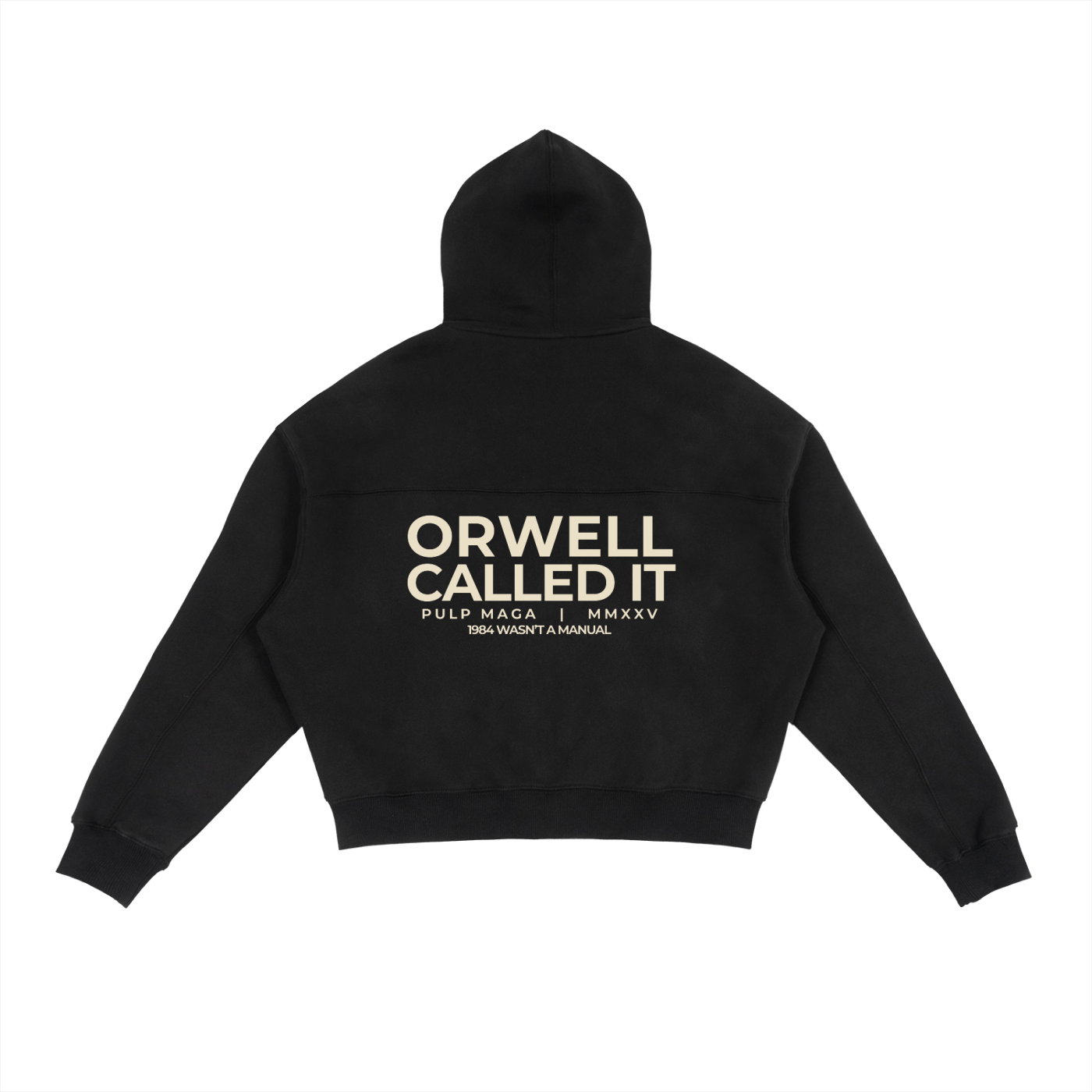ORWELL CALLED IT - Fleece Zip-Up Boxy Hoodie