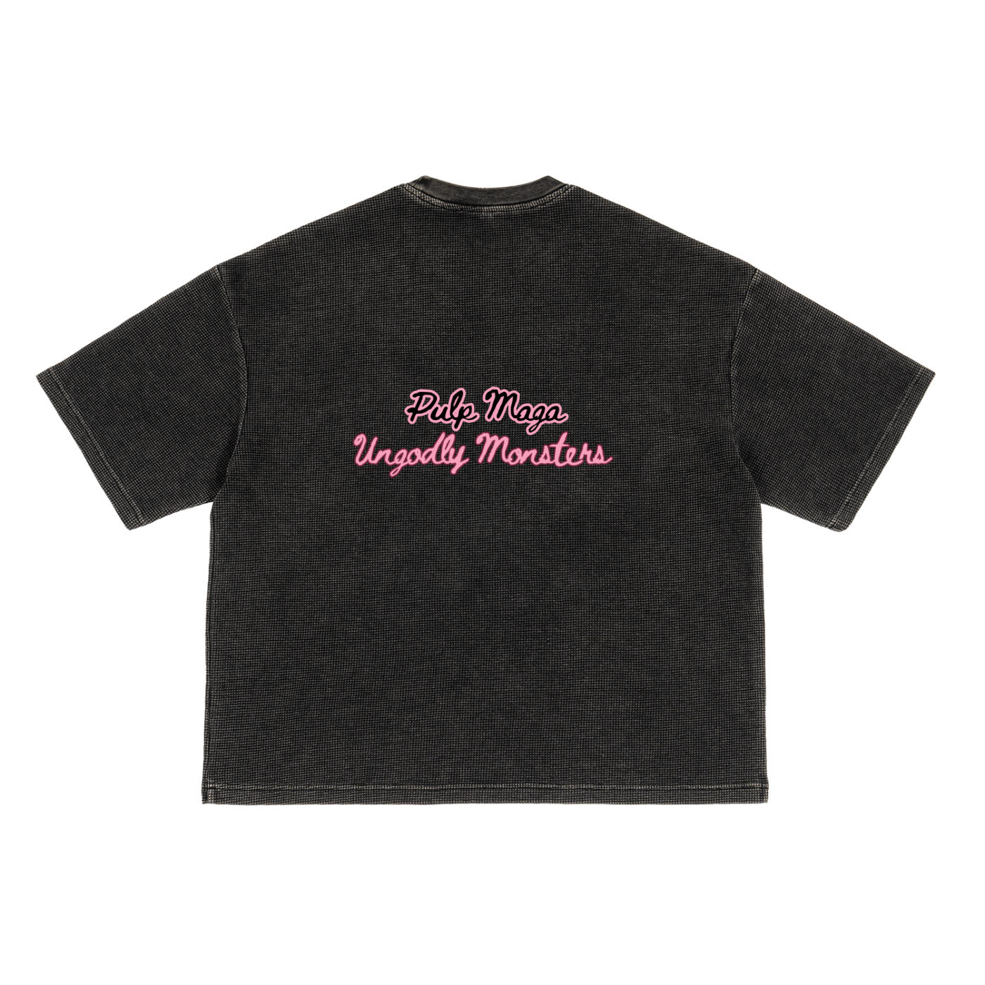 PSYTOON | OWN NOTHING, BE HAPPY - Waffle Boxy T-Shirt