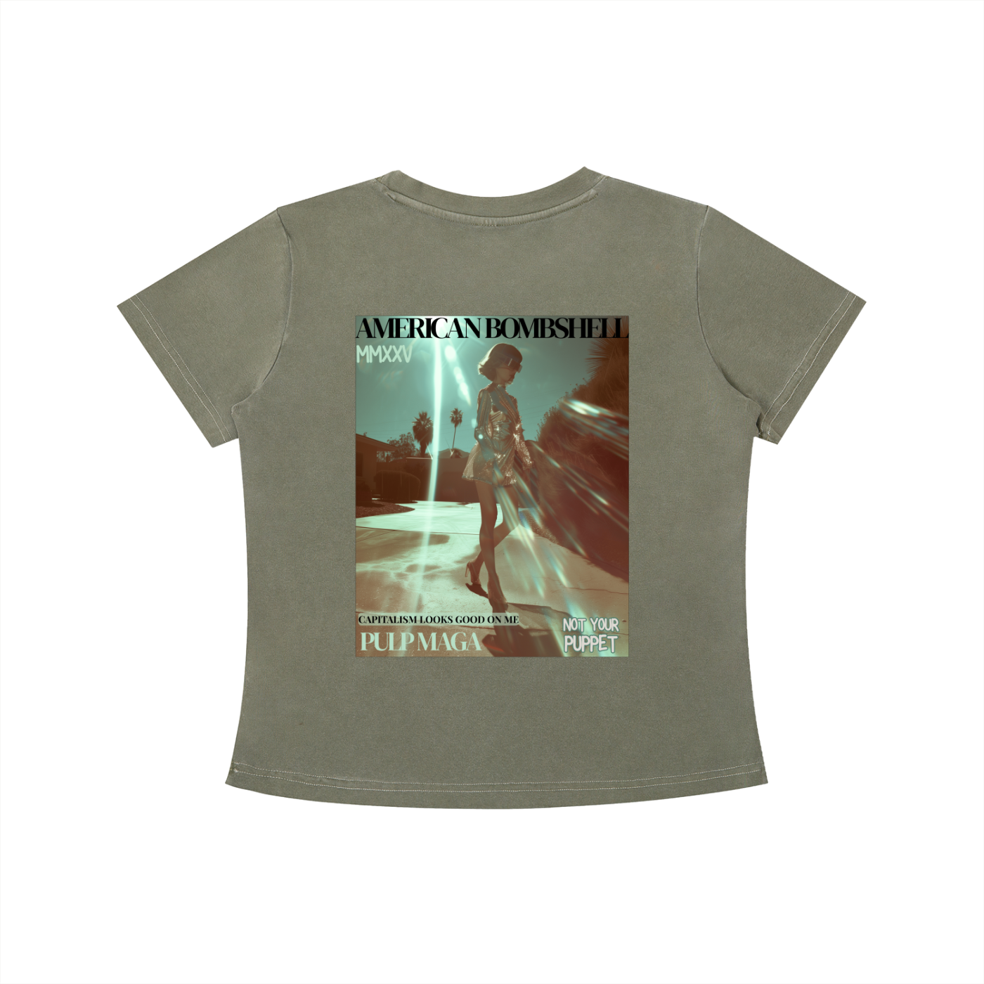 AMERICAN BOMBSHELL - Graphic Vintage Wash Slim Baby Tee