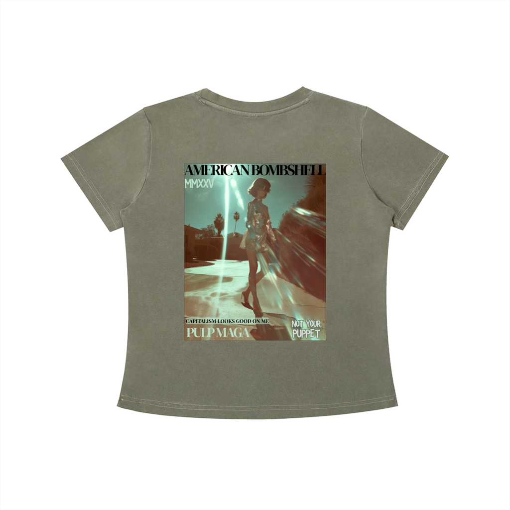 AMERICAN BOMBSHELL - Graphic Vintage Wash Slim Baby Tee