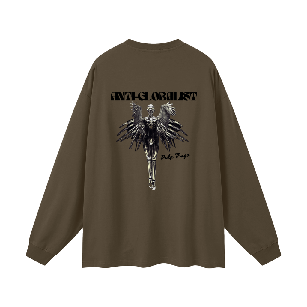 ANTI-GLOBALIST TECH-ANGEL - Oversized Streetwear Long Sleeve Tee