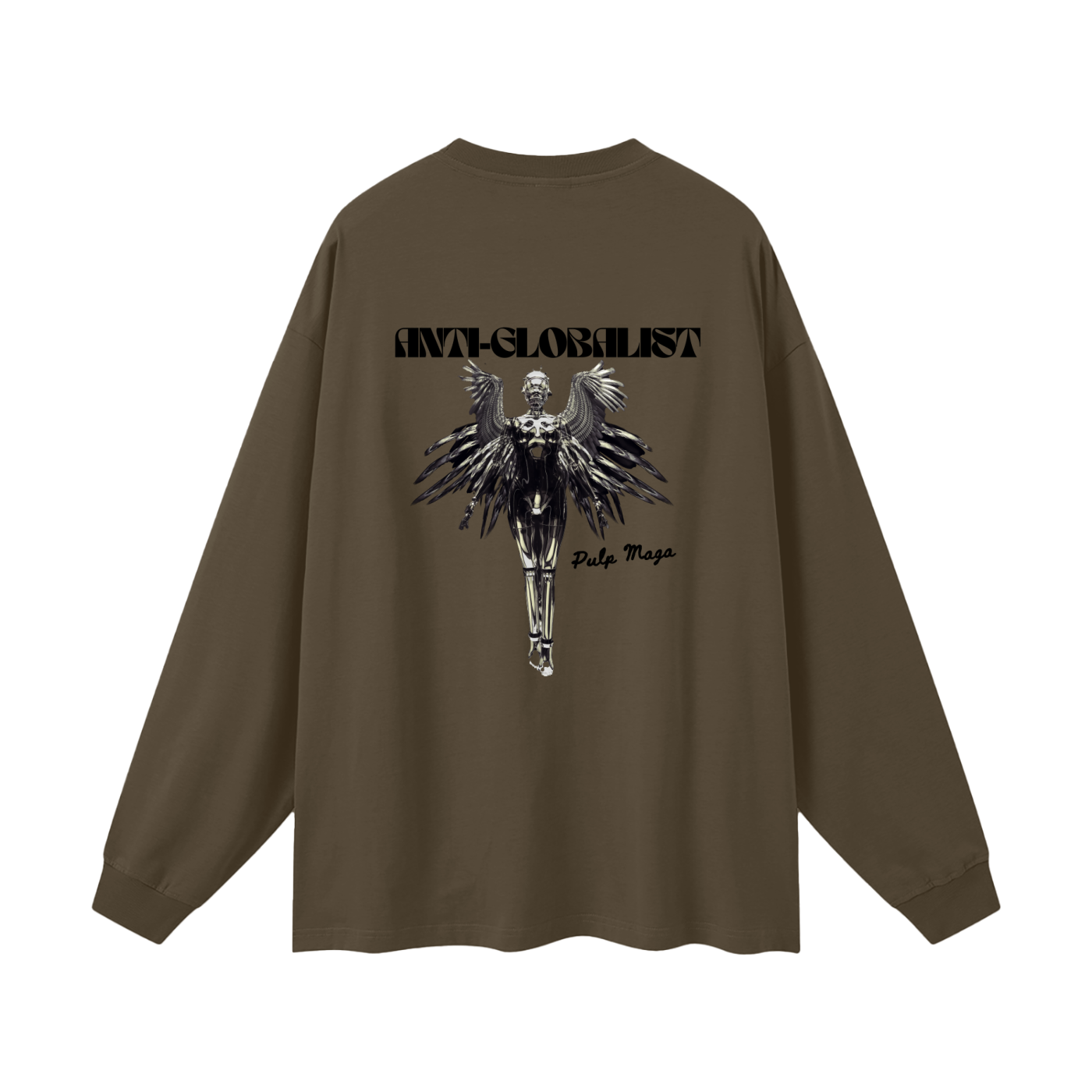 ANTI-GLOBALIST TECH-ANGEL - Oversized Streetwear Long Sleeve Tee