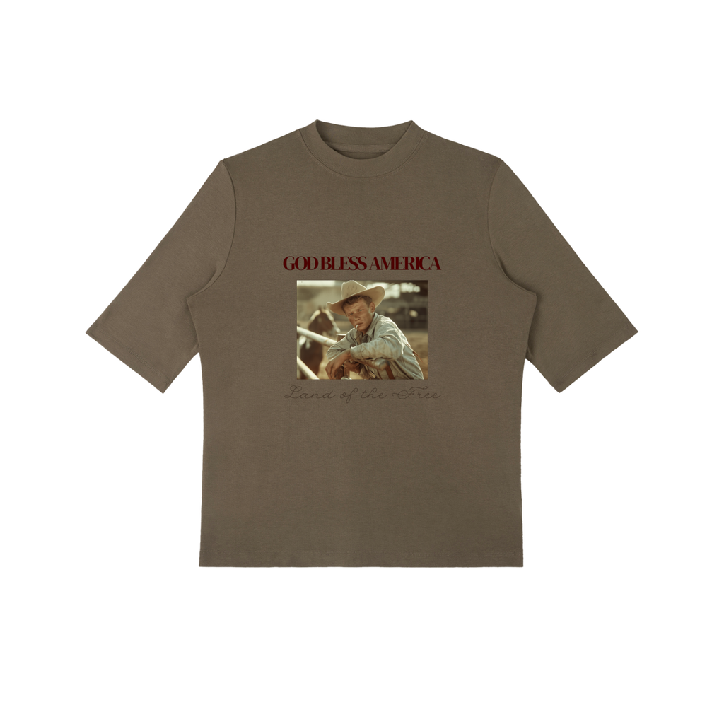 GOD BLESS AMERICA - Essential Mock Neck Tee