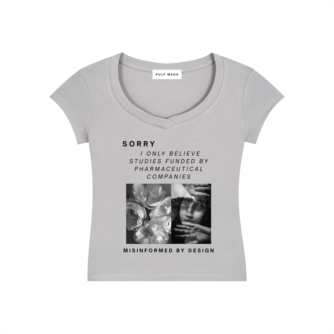 THE PLACEBO EFFECT - V-Neck Bodycon Baby Tee