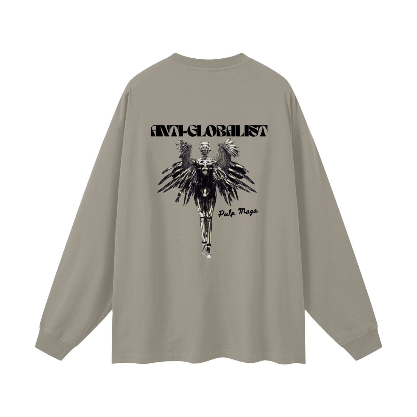 ANTI-GLOBALIST TECH-ANGEL - Oversized Streetwear Long Sleeve Tee