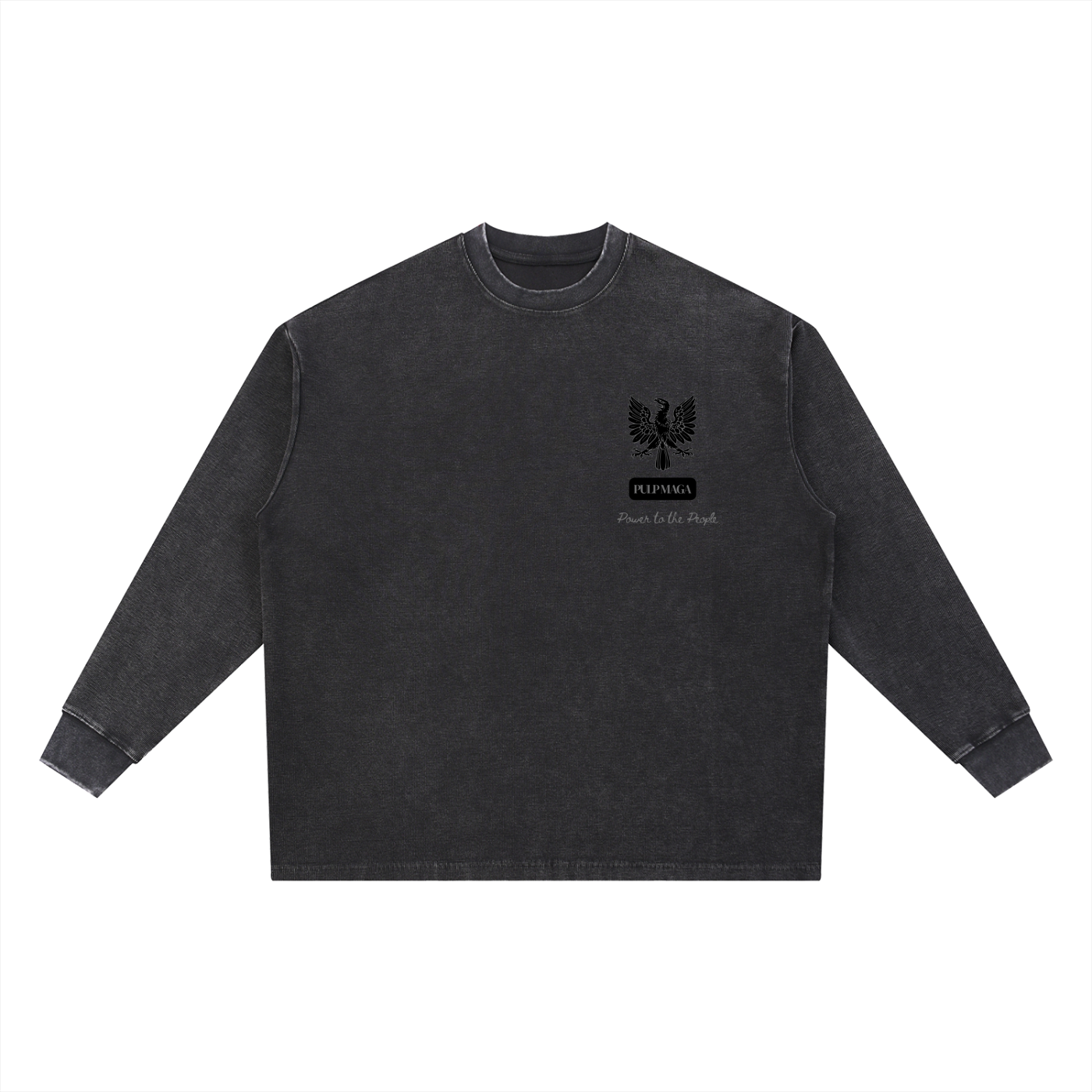 THE PATRIOT - Mineral Baggy Long Sleeve Waffle Knit
