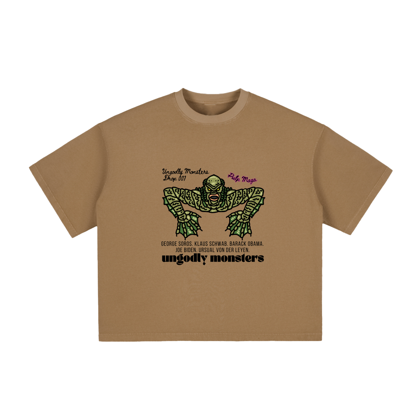 PARASITE | SOROS. KLAUS. BIDEN. OBAMA. - Vintage Washed Boxy T-Shirt