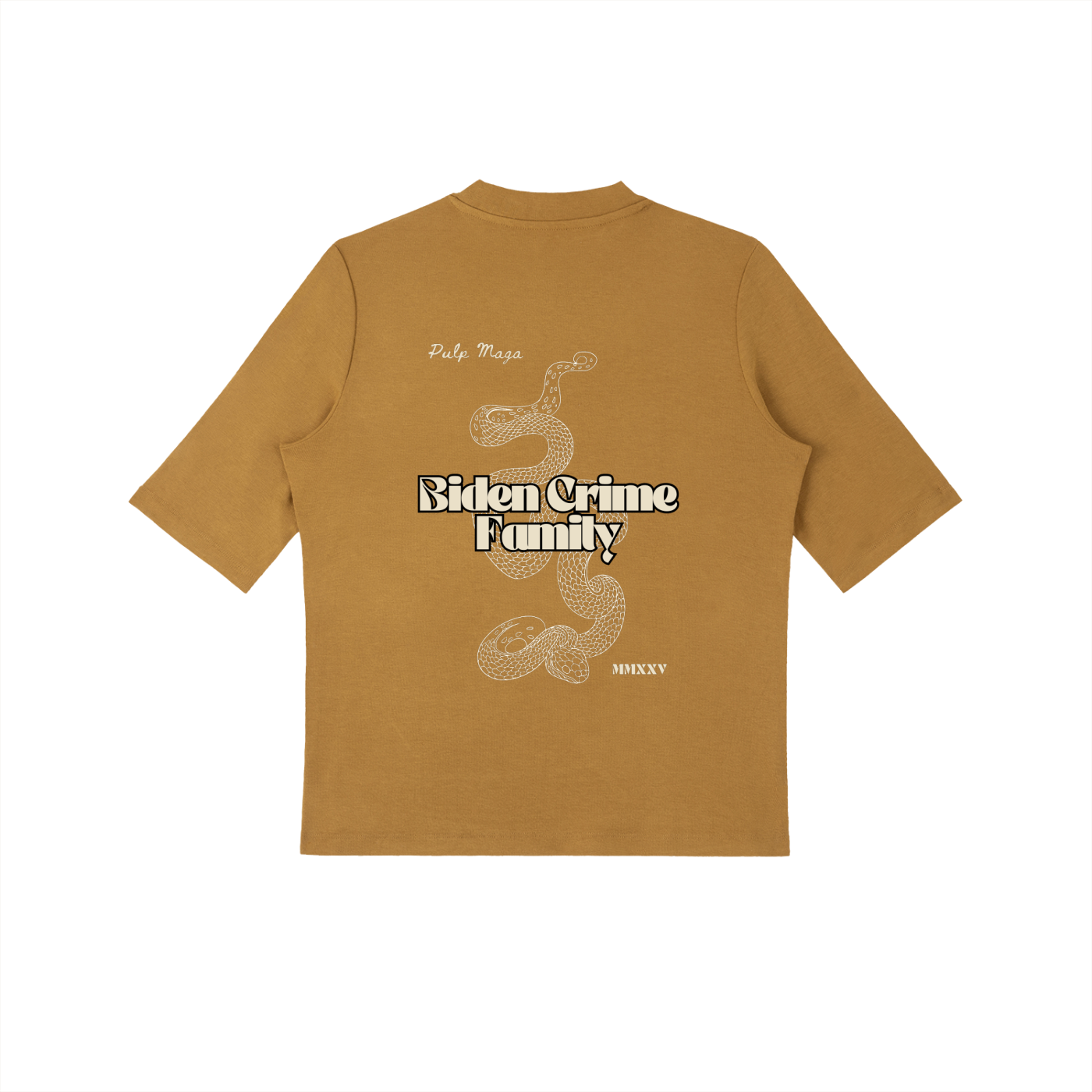 BIDEN CRIME FAMILY - CREAM INK - Essential Mock Neck Tee