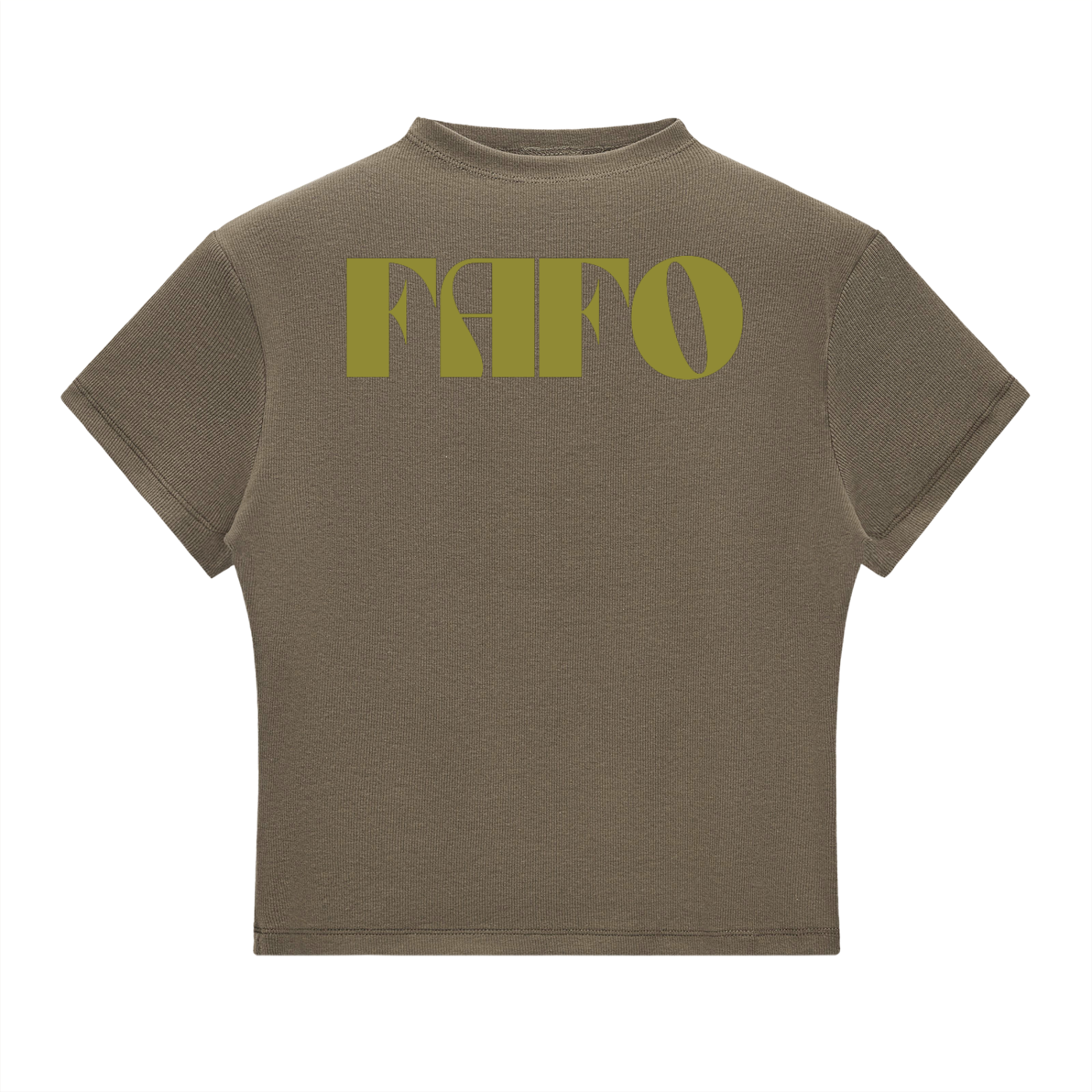 FAFO - MOSS INK - Slim Fit Mock Neck Baby Tee