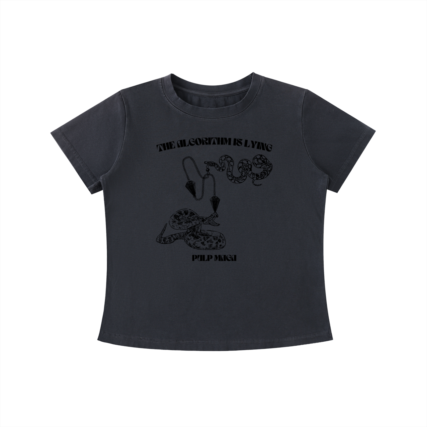 THE ALGORITHM IS LYING - Vintage Wash Slim Baby Tee