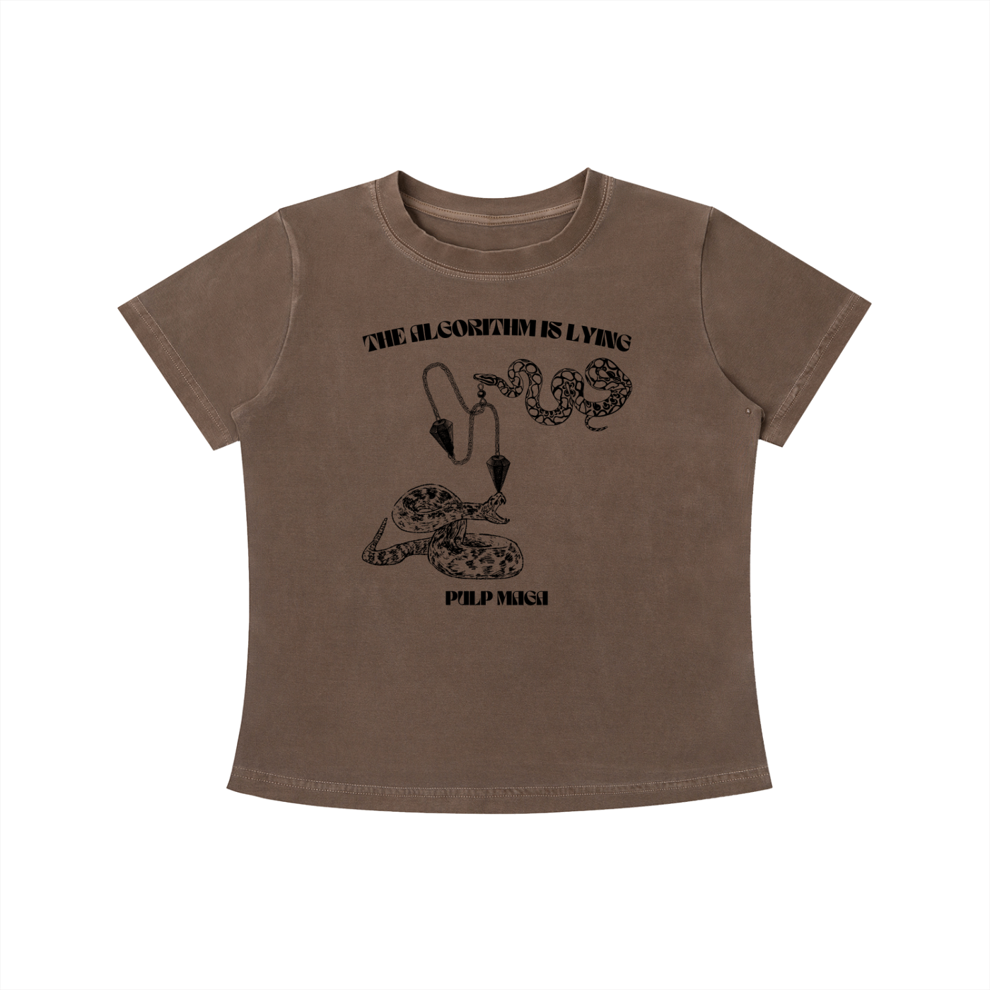 THE ALGORITHM IS LYING - Vintage Wash Slim Baby Tee