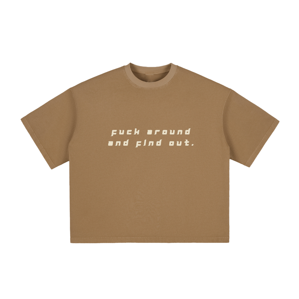 FUCK AROUND AND FIND OUT - Vintage Washed Boxy T-Shirt