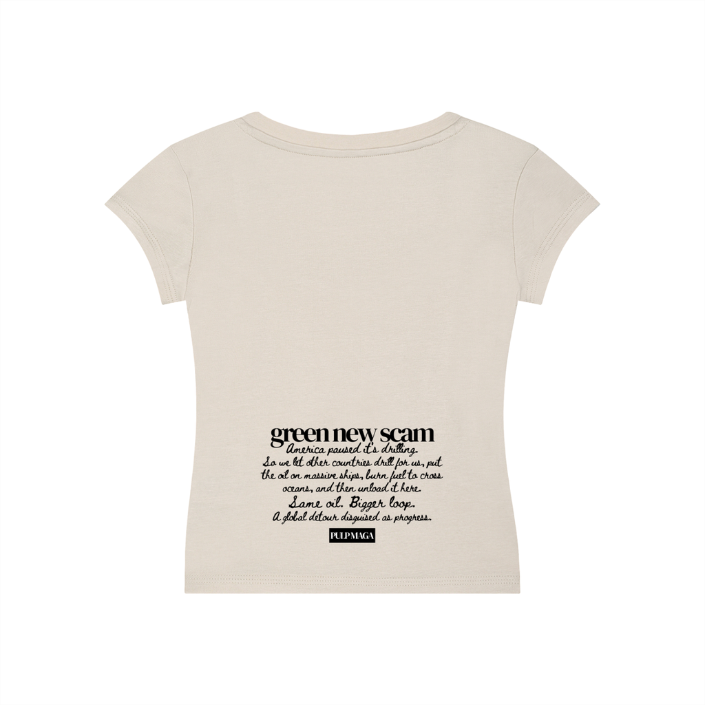 DRILL BABY DRILL - V-Neck Bodycon Baby Tee
