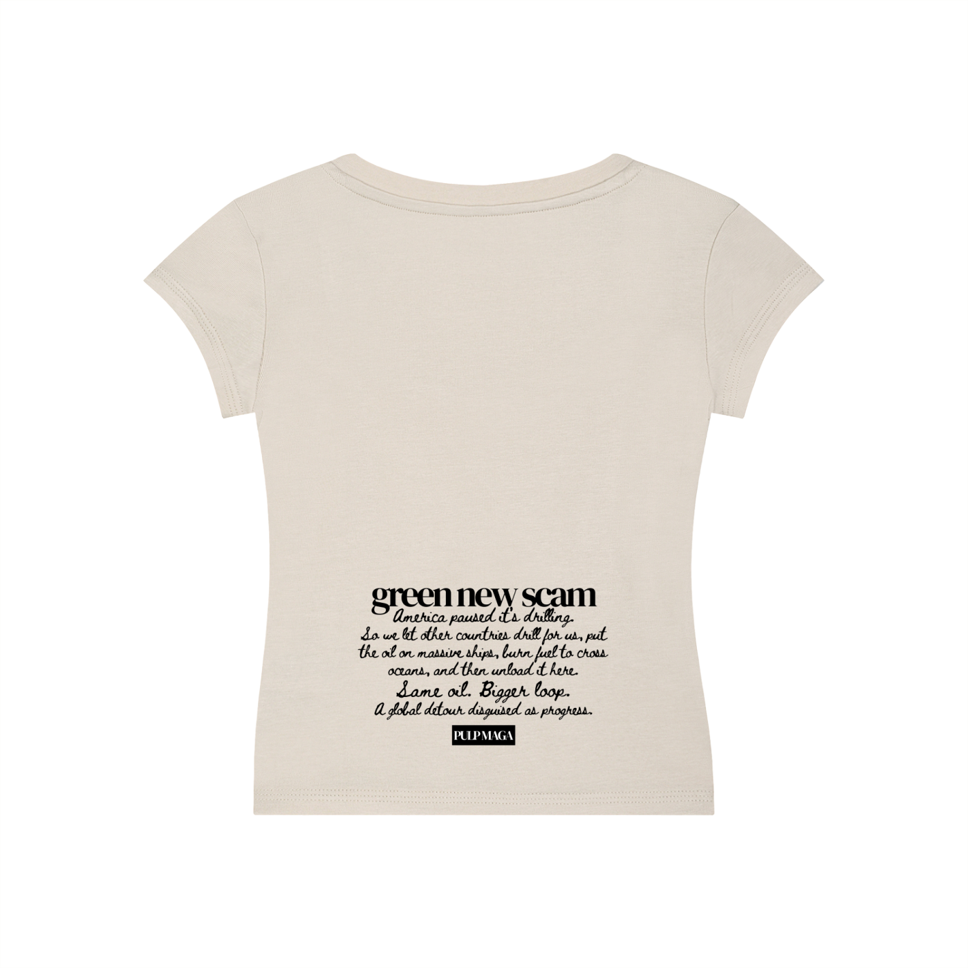 DRILL BABY DRILL - V-Neck Bodycon Baby Tee