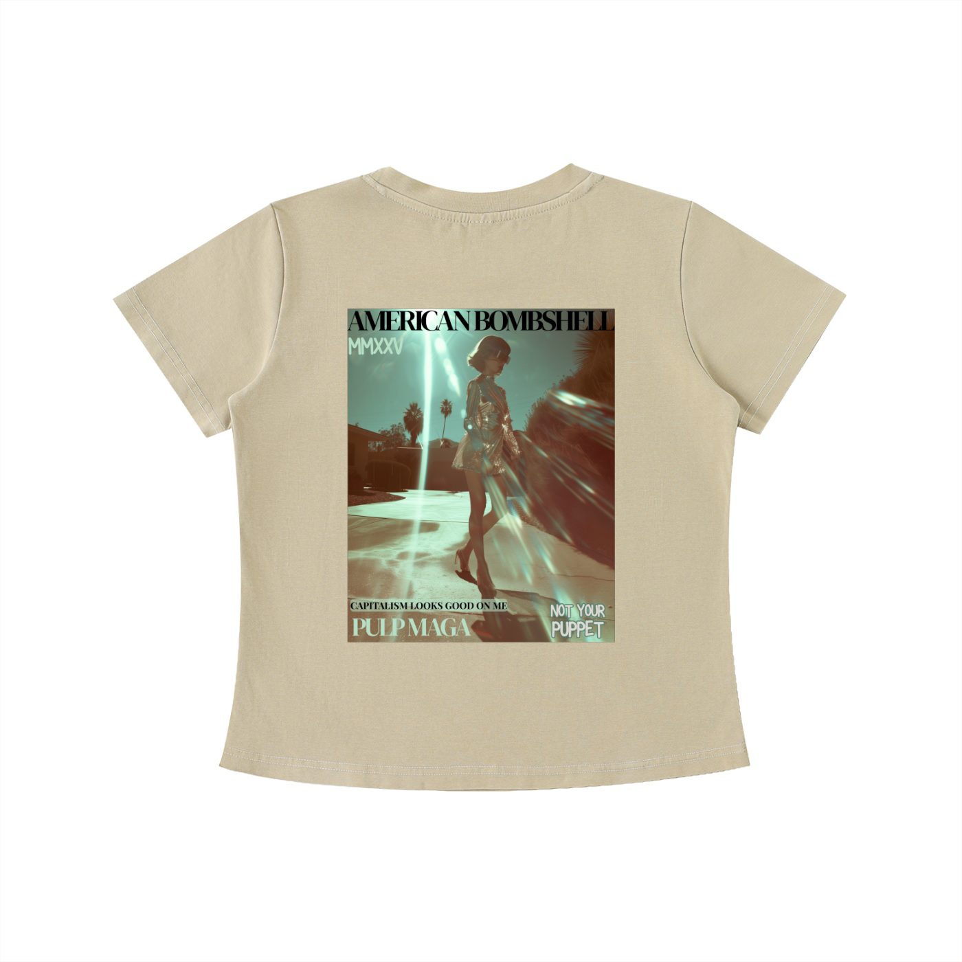 AMERICAN BOMBSHELL - Graphic Vintage Wash Slim Baby Tee