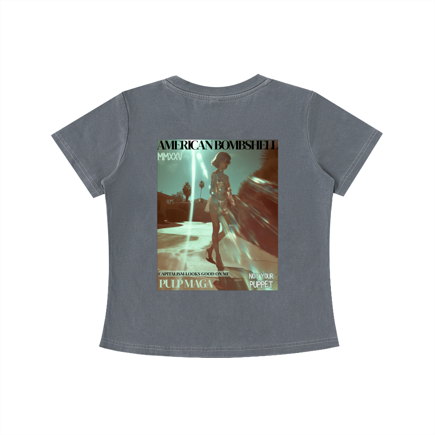 AMERICAN BOMBSHELL - Graphic Vintage Wash Slim Baby Tee