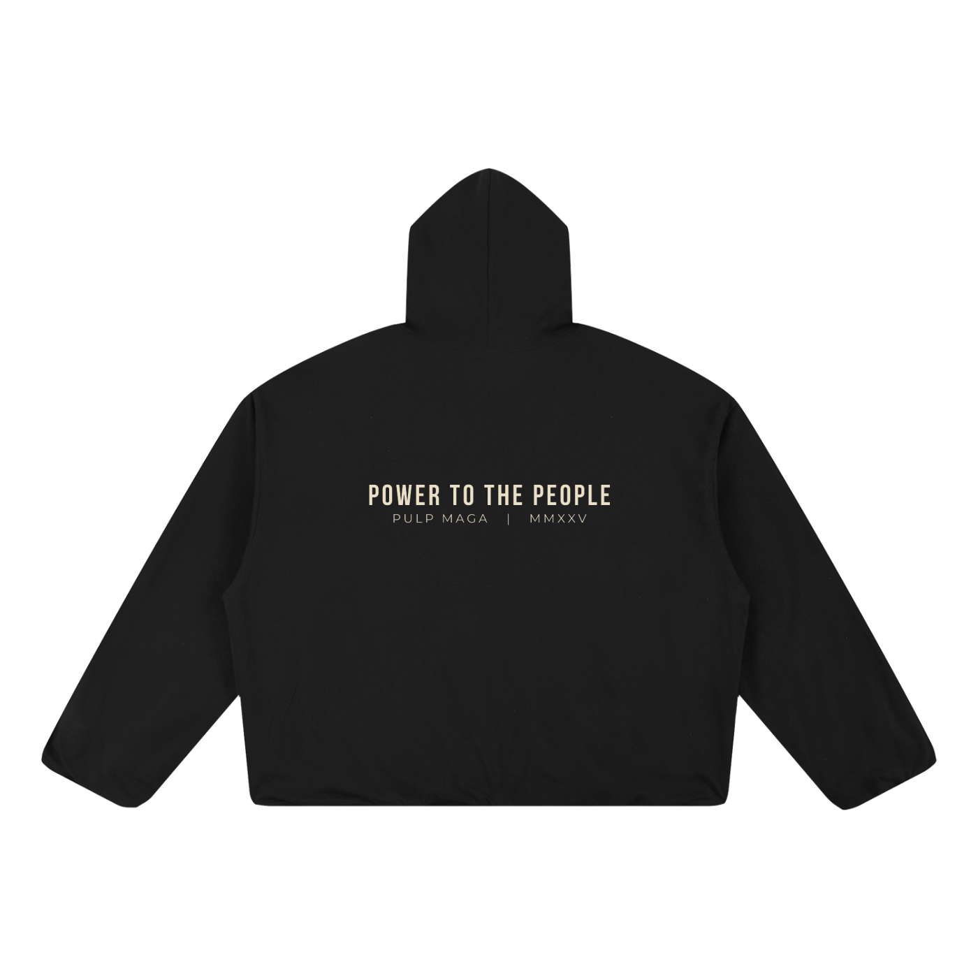 POWER TO THE PEOPLE - Unisex Boxy Gather-Hem Hoodie
