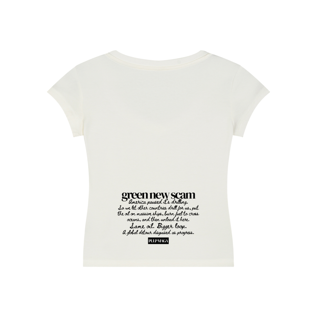 DRILL BABY DRILL - V-Neck Bodycon Baby Tee