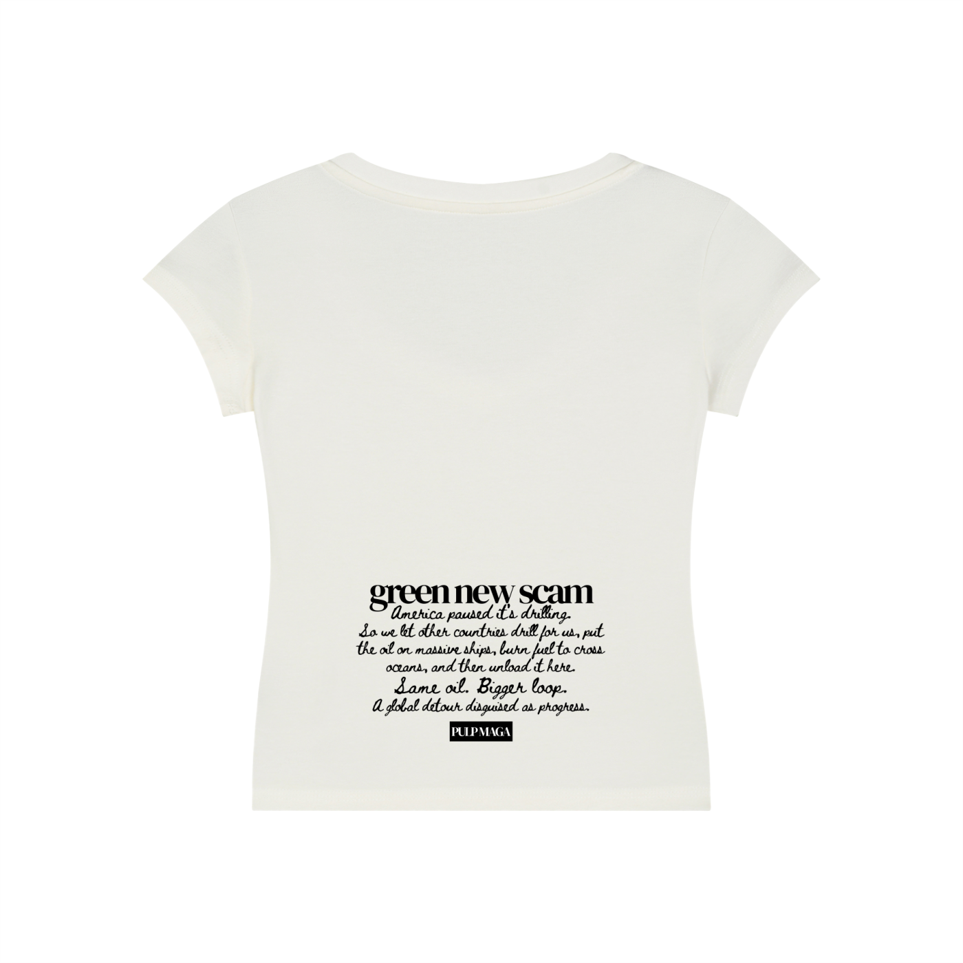 DRILL BABY DRILL - V-Neck Bodycon Baby Tee