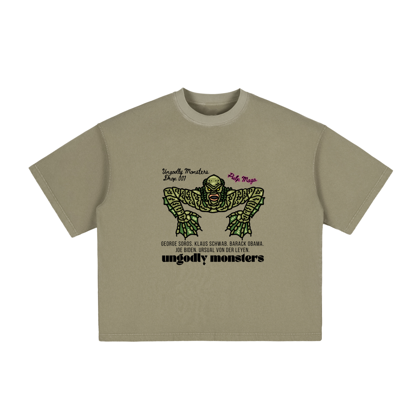 PARASITE | SOROS. KLAUS. BIDEN. OBAMA. - Vintage Washed Boxy T-Shirt