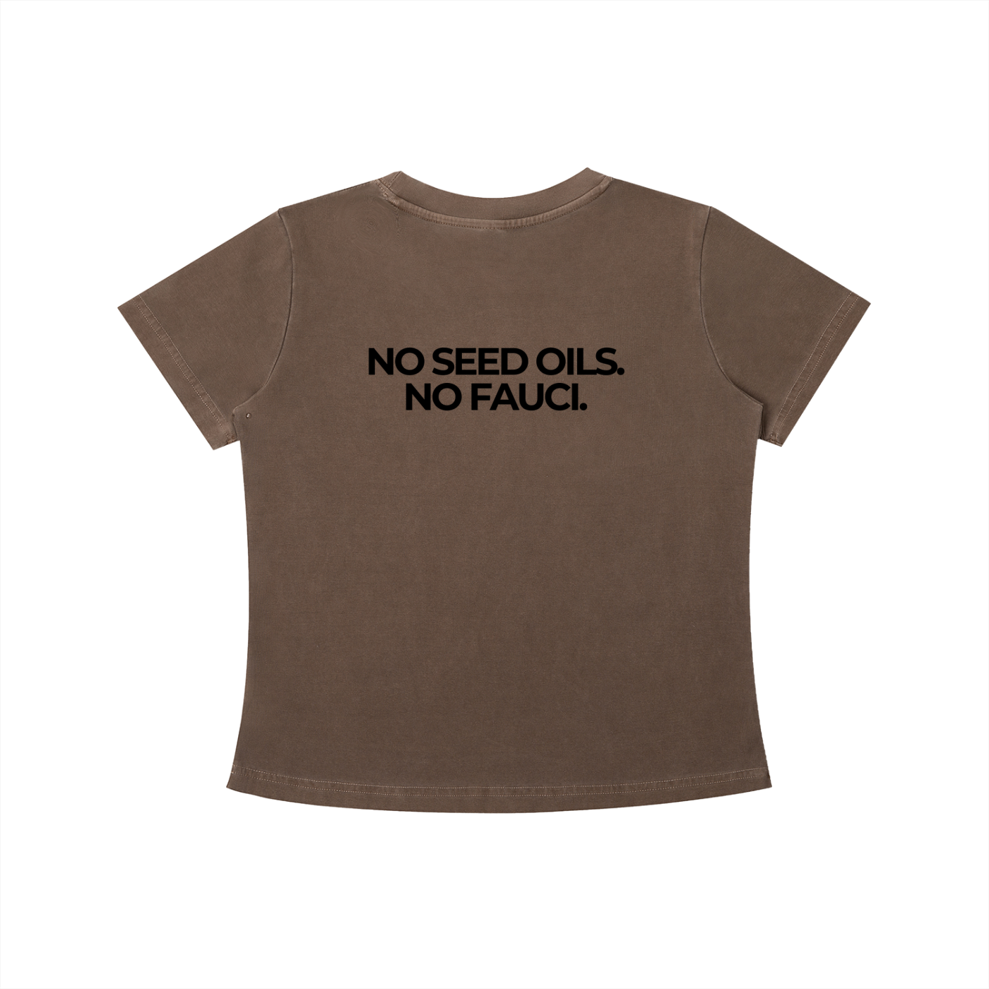 NO SEED OILS, NO FAUCI - Vintage Wash Slim Baby Tee