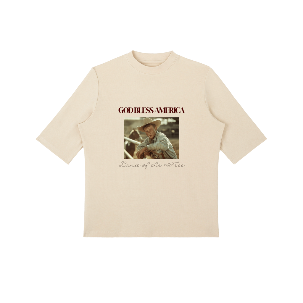 GOD BLESS AMERICA - Essential Mock Neck Tee