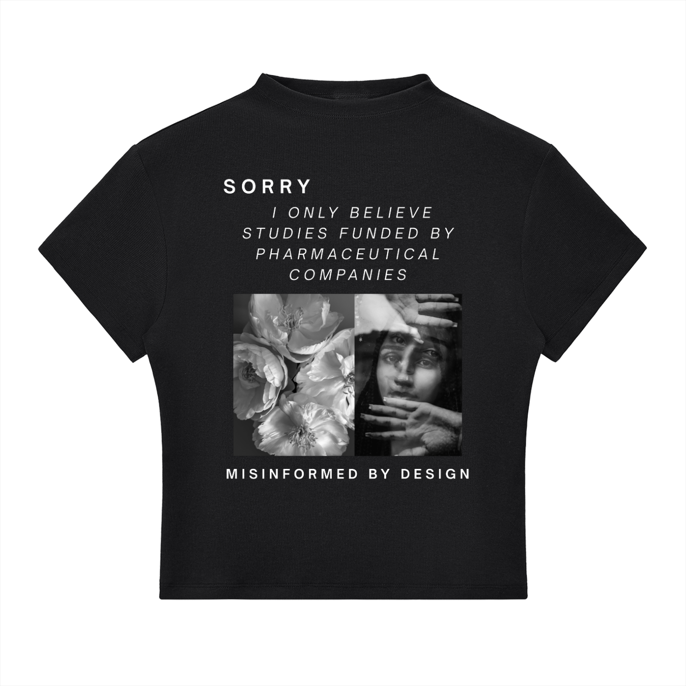 THE PLACEBO EFFECT - Slim Fit Mock Neck Baby Tee