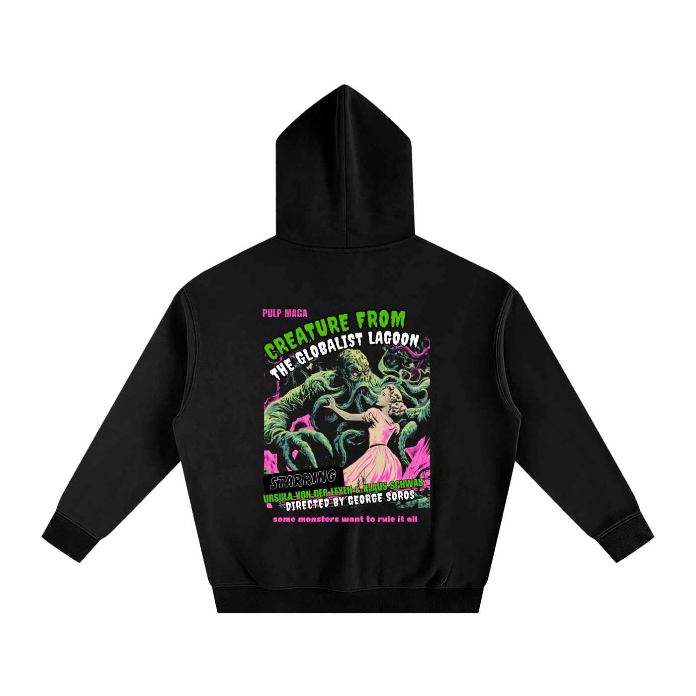 CREATURE FROM THE GLOBALIST LAGOON - Unisex Fleeced Oversized Hoodie