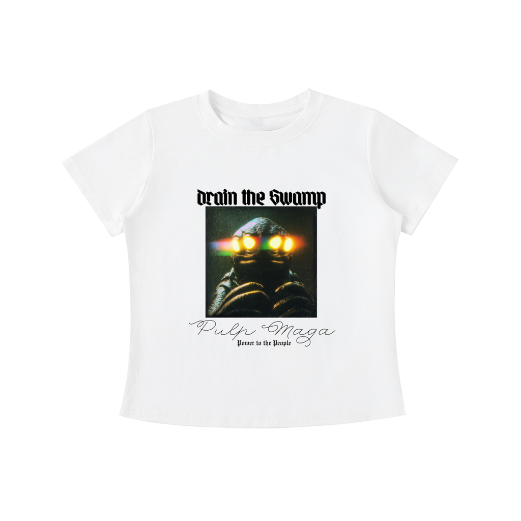 DRAIN THE SWAMP - Graphic Vintage Wash Slim Baby Tee