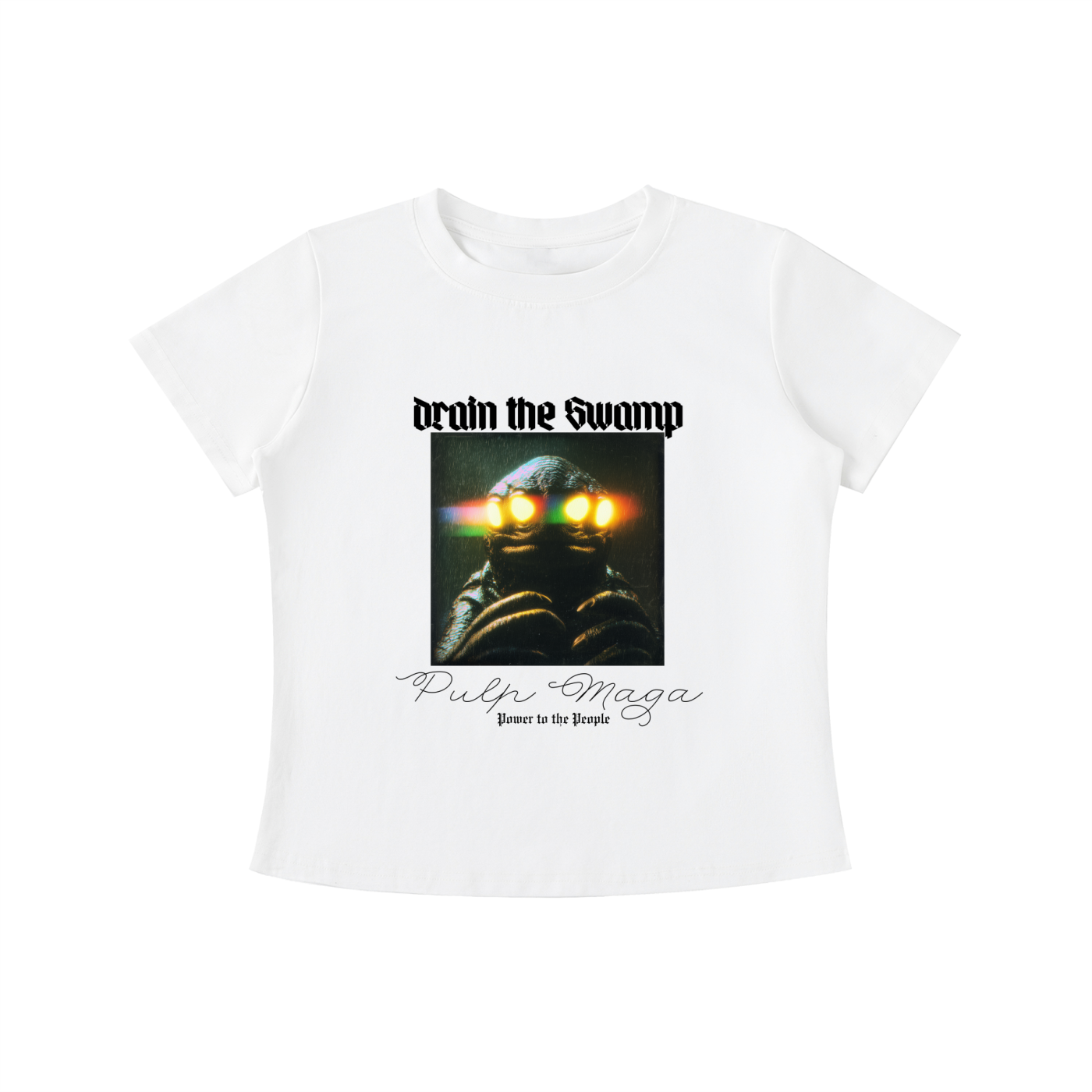 DRAIN THE SWAMP - Graphic Vintage Wash Slim Baby Tee