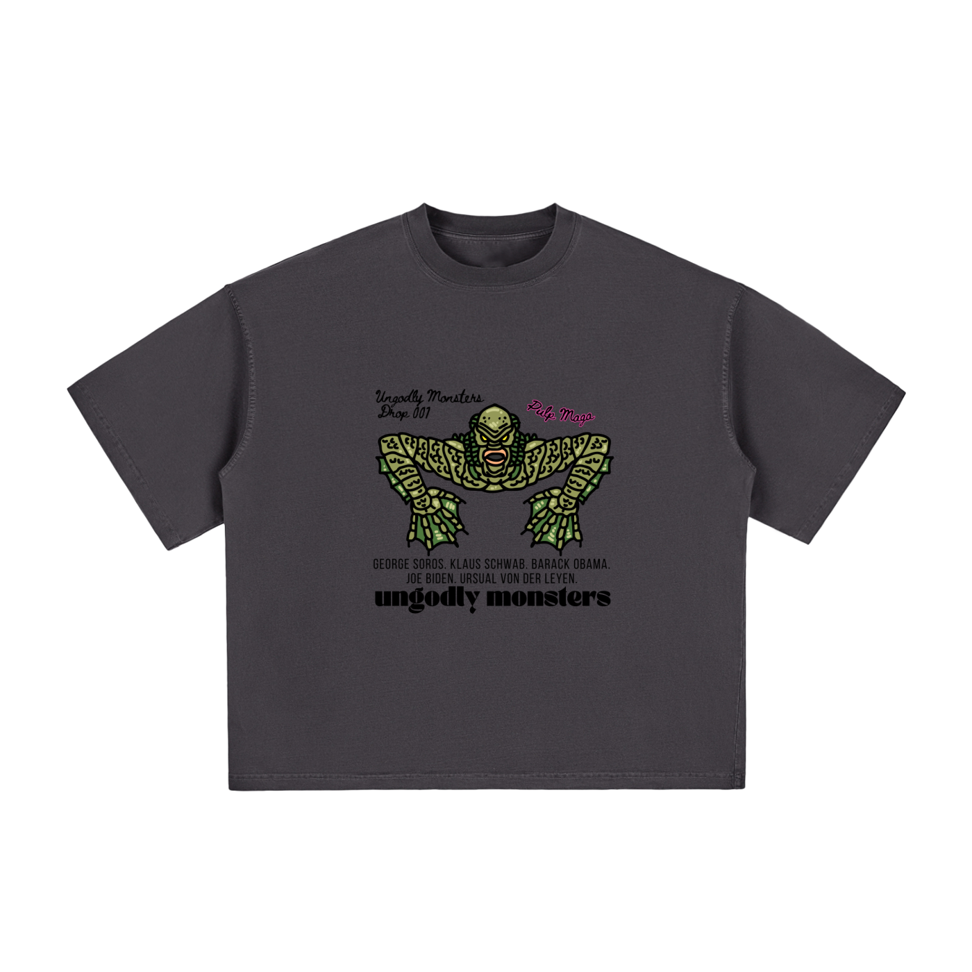 PARASITE | SOROS. KLAUS. BIDEN. OBAMA. - Vintage Washed Boxy T-Shirt