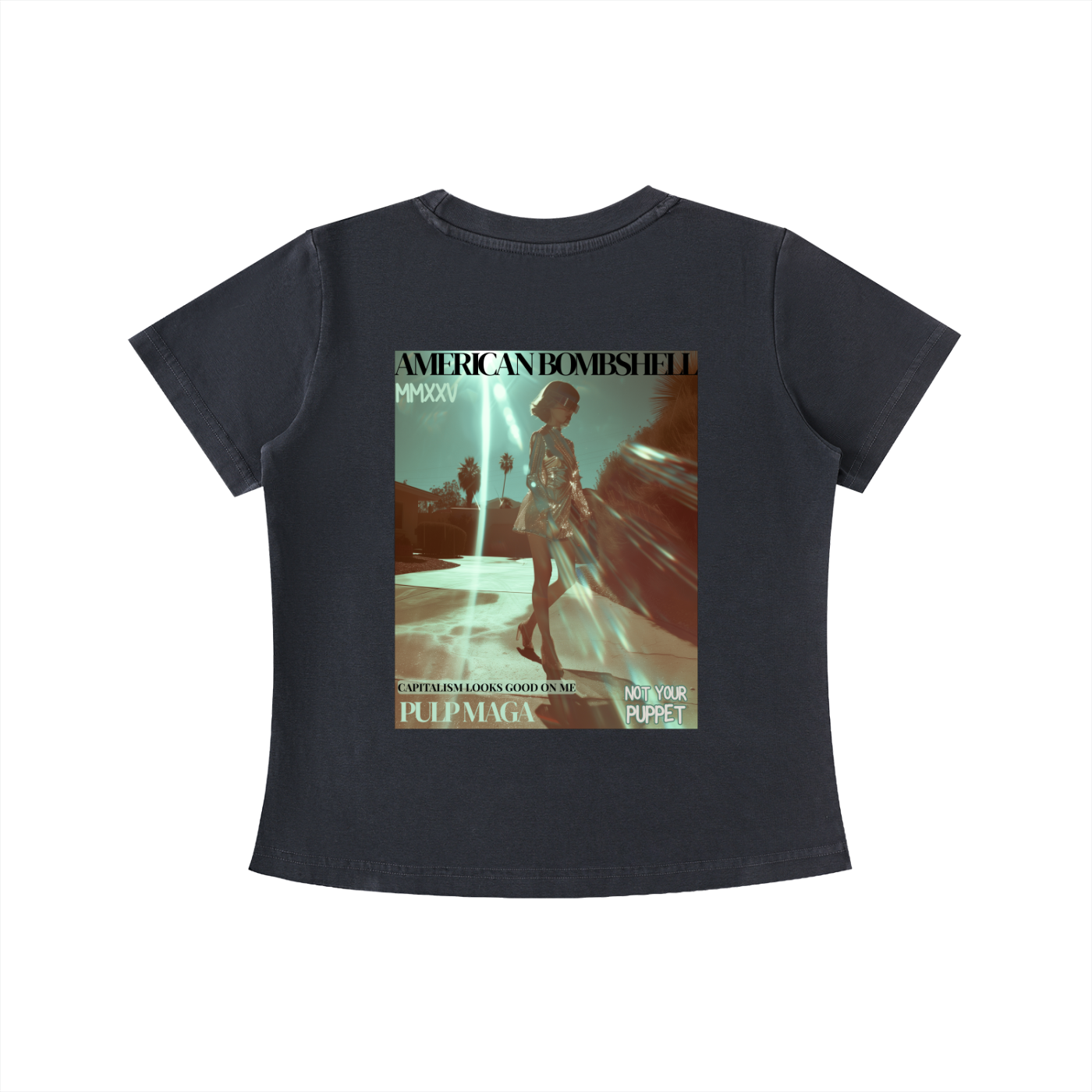 AMERICAN BOMBSHELL - Graphic Vintage Wash Slim Baby Tee