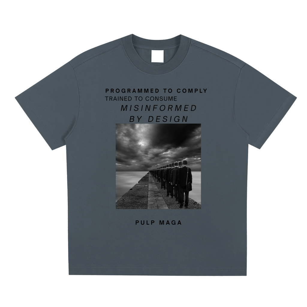 PREMIUM COTTON T-SHIRT WITH DYSTOPIAN MESSAGE AGAINST AUTHORITARISAM 