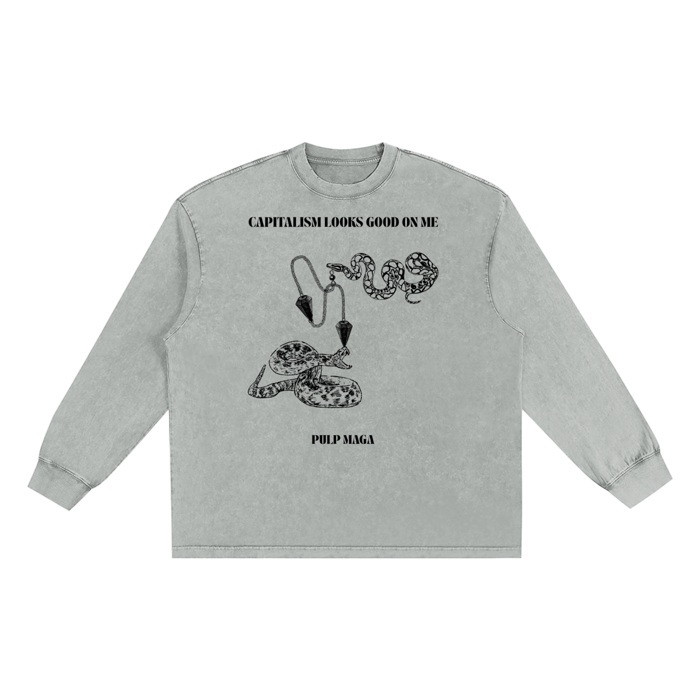 light grary capitalism looks good on me wolf of wall street style shirt 