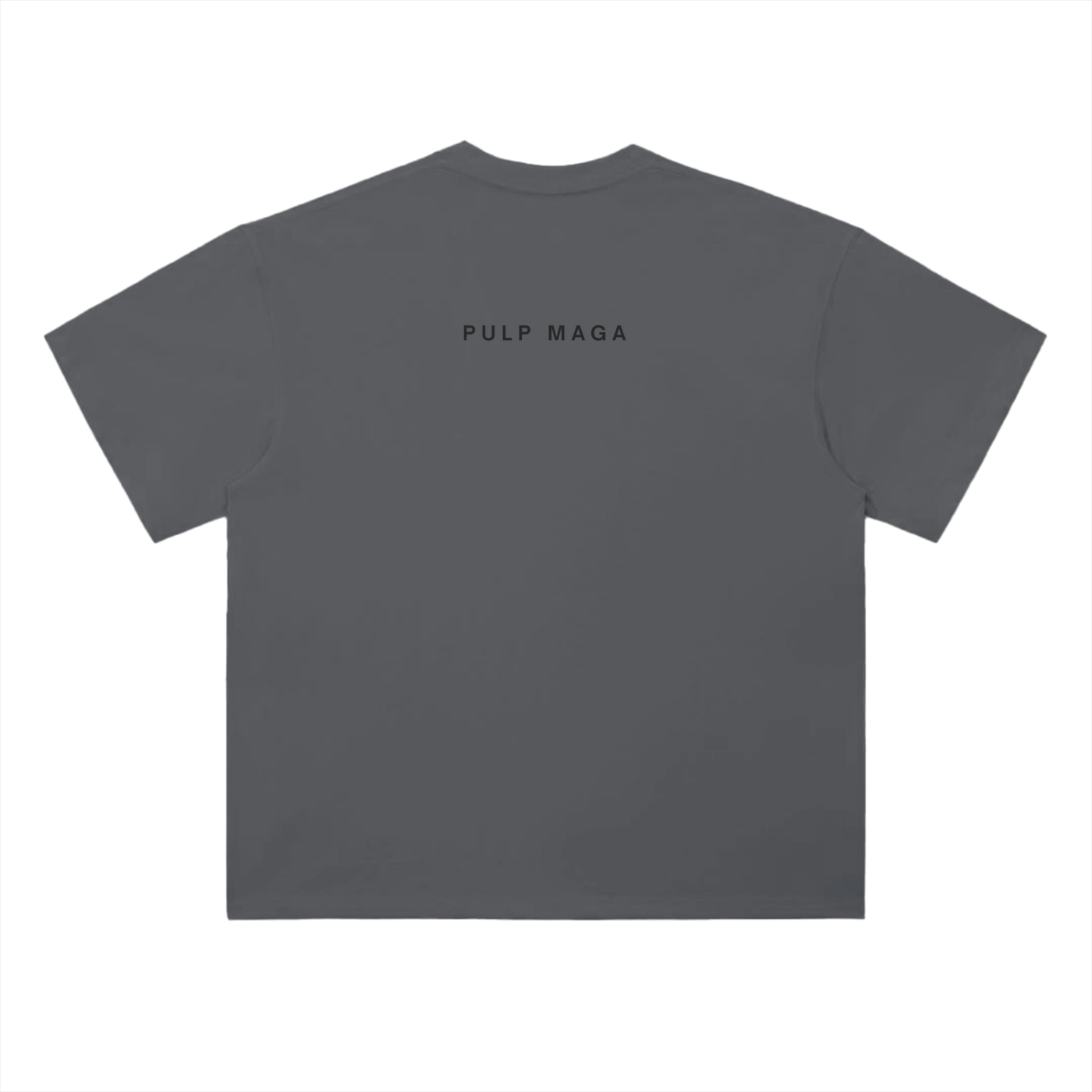 MINIMAL TECH GRAY REPUBLICAN T-SHIRT WITH PULP MAGA QUIET LOGO 