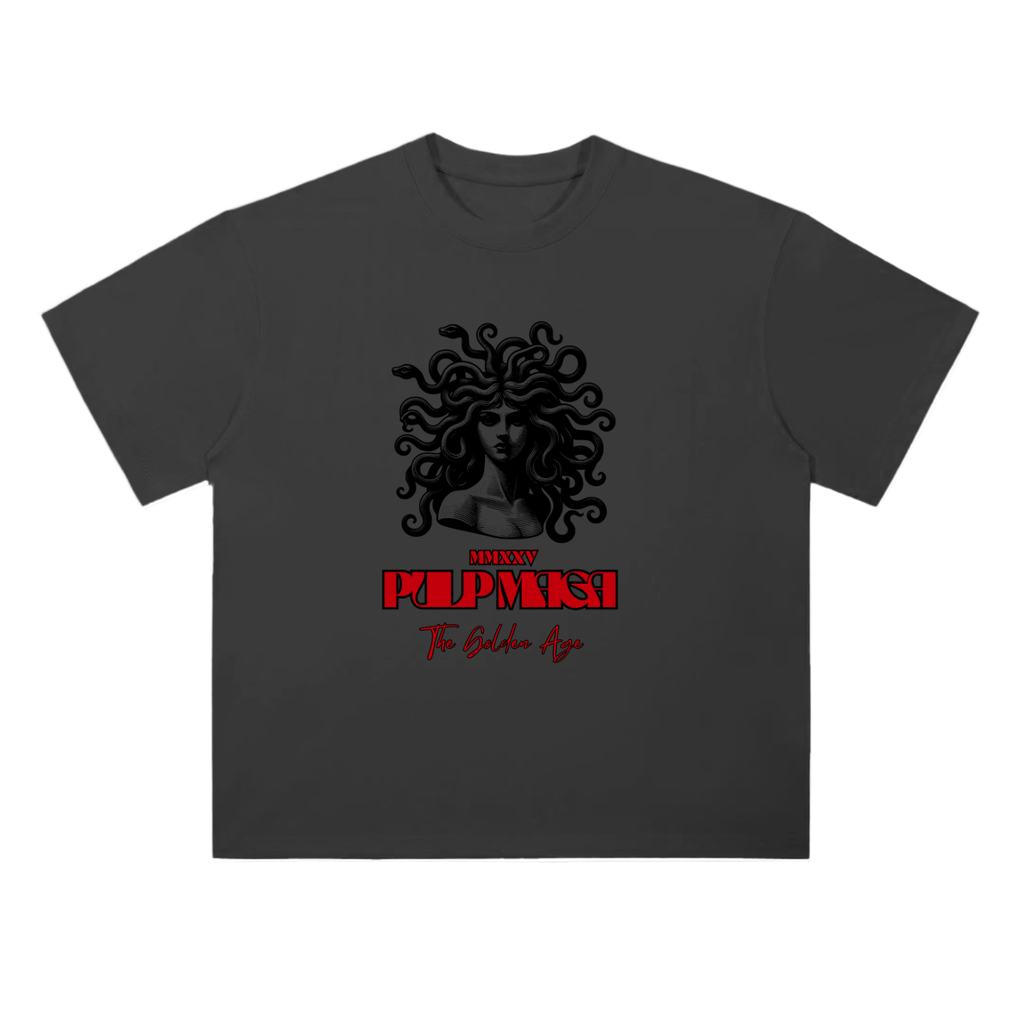 FAFO shirt front view in black featuring bold Nemesis graphic on heavyweight drop shoulder t-shirt