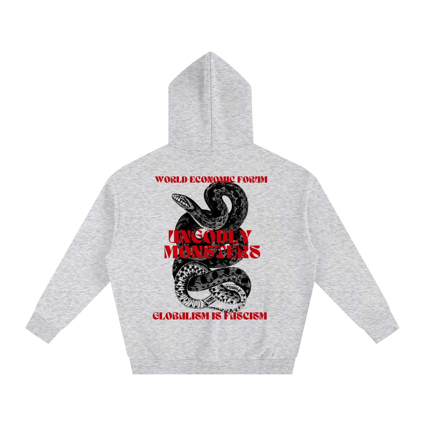 pulp art maga hoodie with red and black snake graphic 