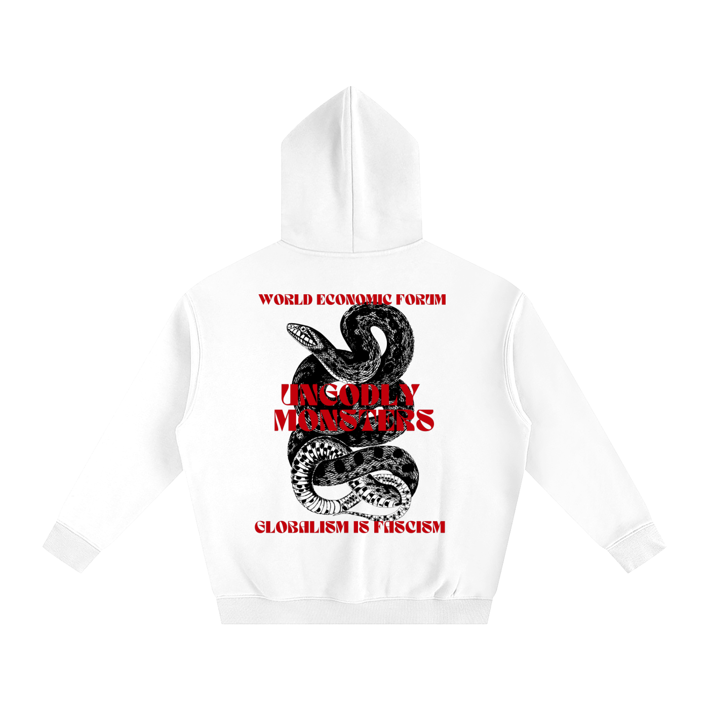 what GLOBALISM IS FASCISM printed pulp art pulp maga hoodie