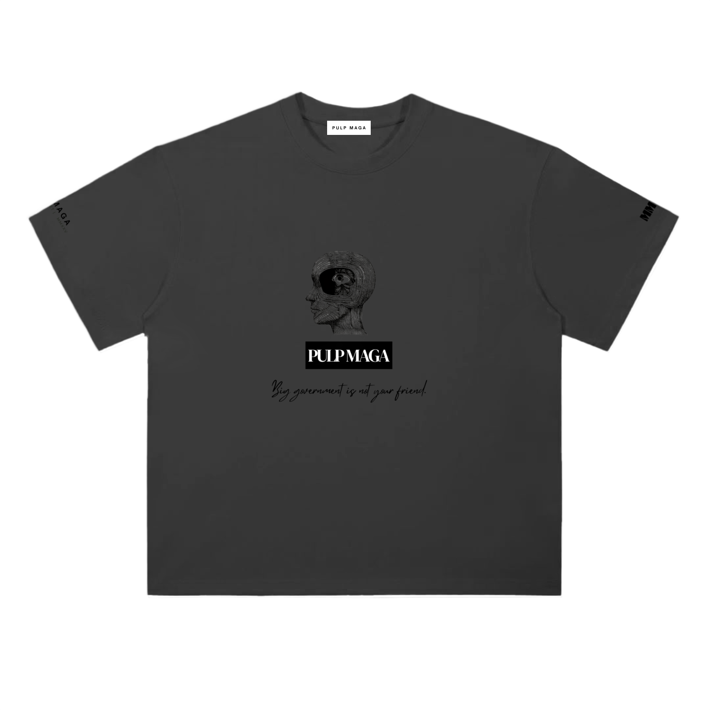 Limited government t-shirt in classic black with minimalist front typography