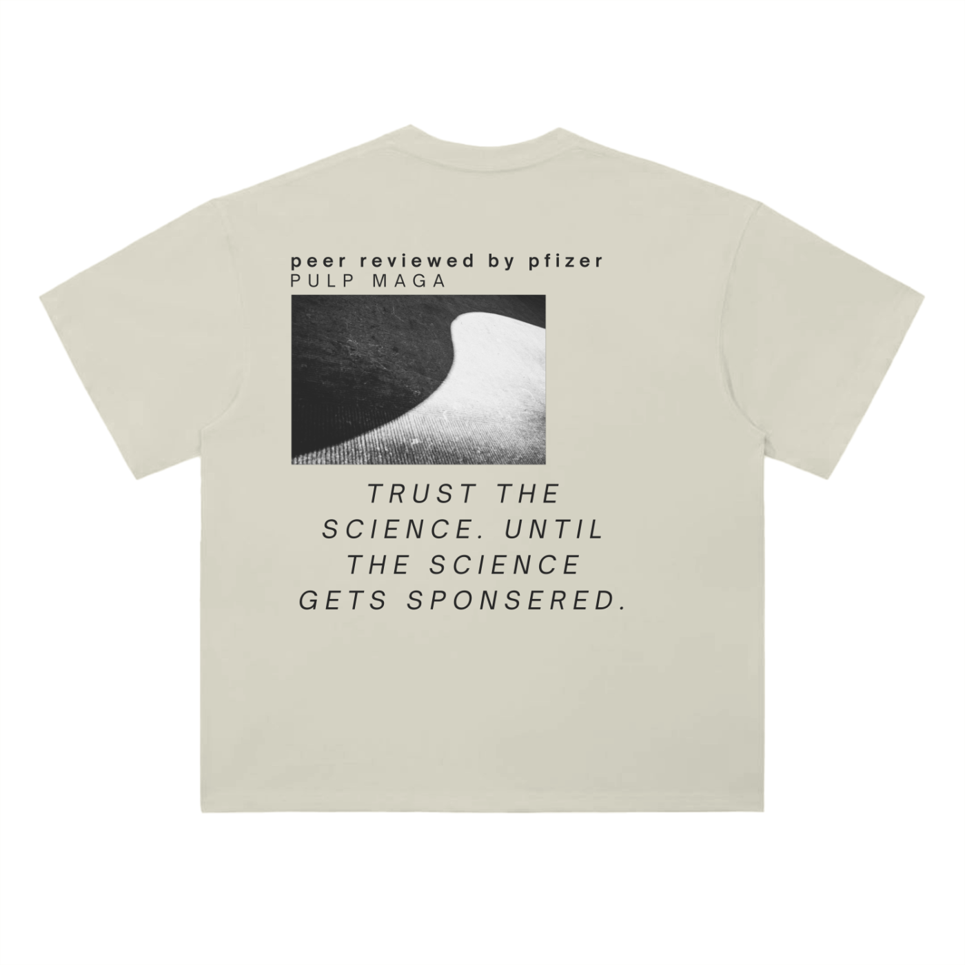 Back of milk apricot tee – clean neutral tone with no text