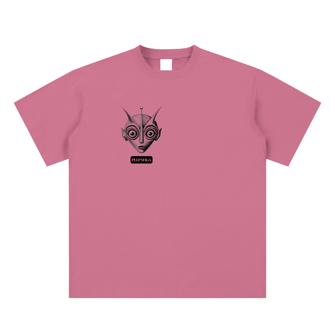 political corruption t-shirt front view in pink with 10 for the Big Guy graphic on sueded cotton tee